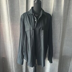 Banana Republic Black Lightweight Shirt Jacket Relaxed Fit